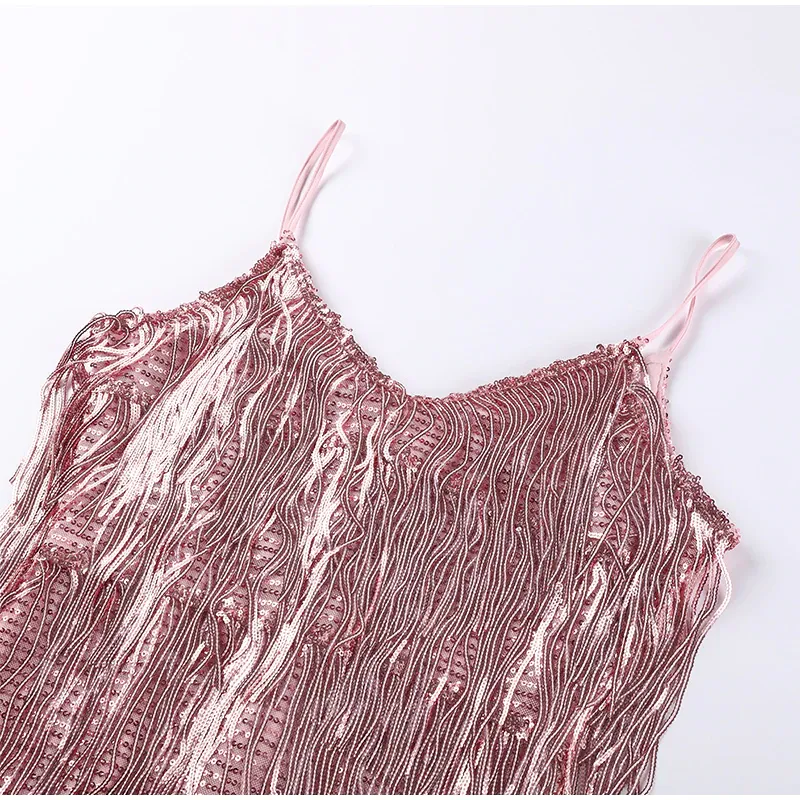 Funki Buys | Dresses | Women's Sequin Feather Fringe Dress