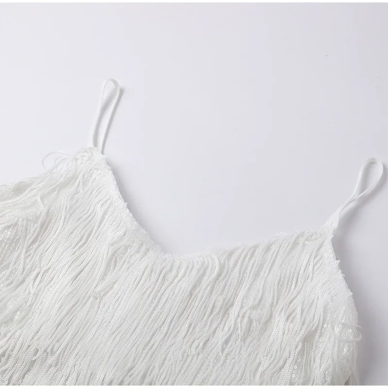 Funki Buys | Dresses | Women's Sequin Feather Fringe Dress