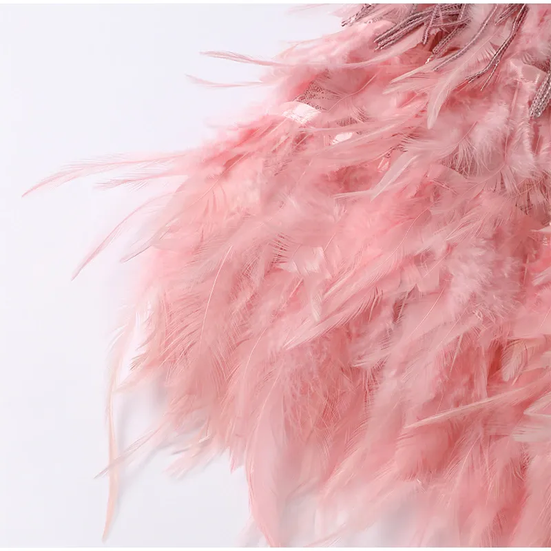 Funki Buys | Dresses | Women's Sequin Feather Fringe Dress