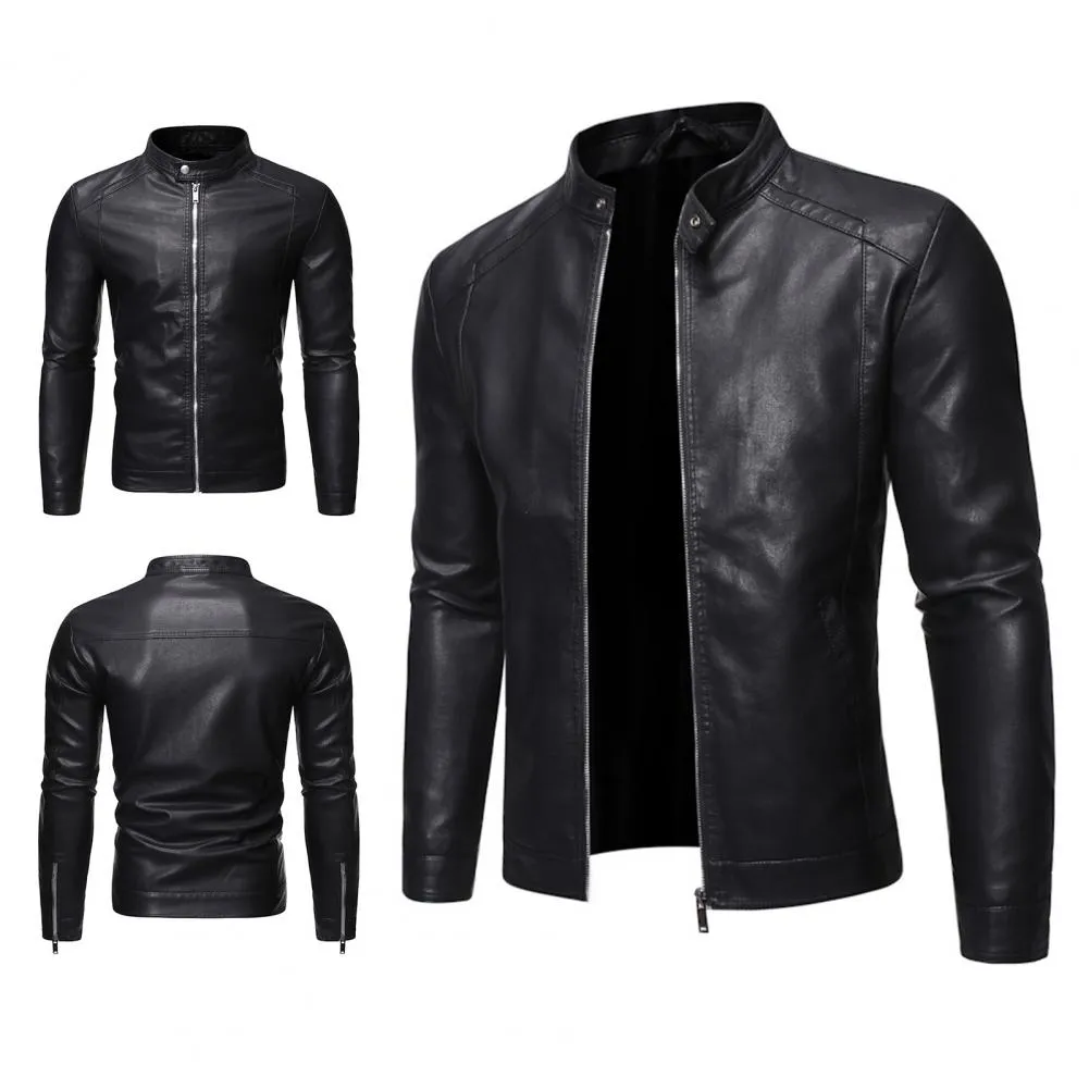 Funki Buys | Jackets | Men's Faux Leather Slim Fit Jacket