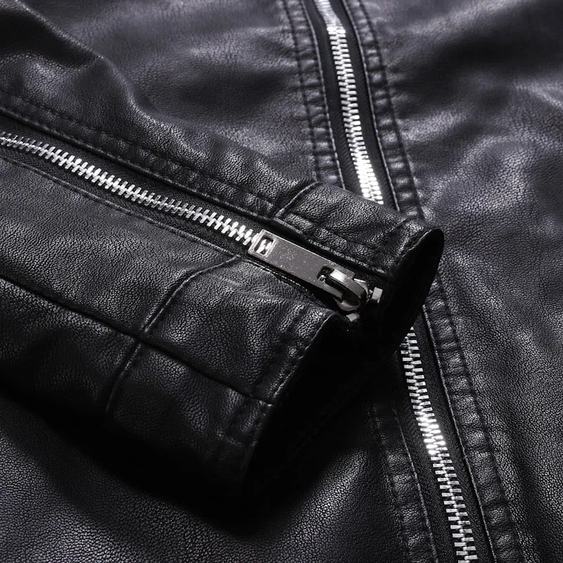 Funki Buys | Jackets | Men's Faux Leather Slim Fit Jacket