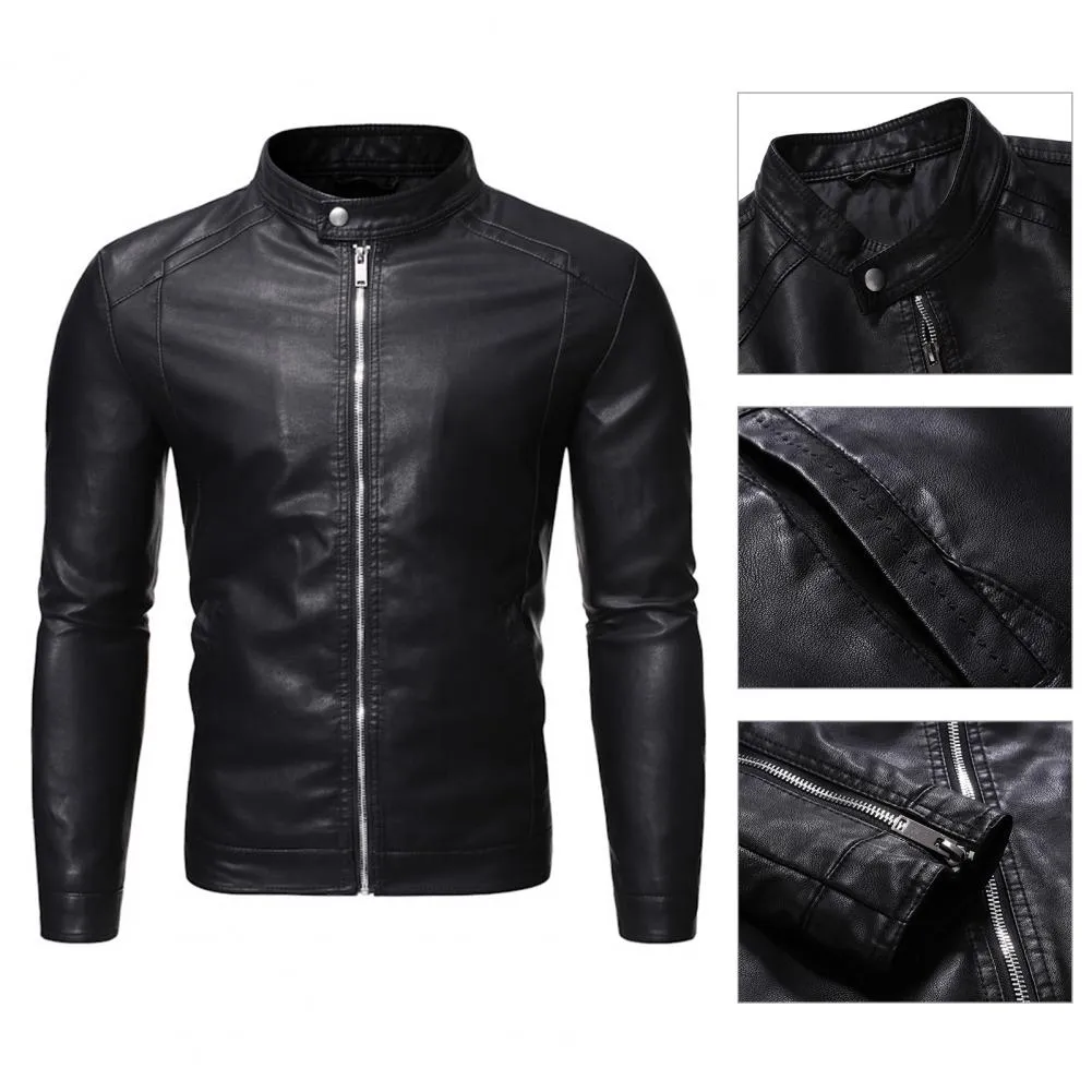 Funki Buys | Jackets | Men's Faux Leather Slim Fit Jacket