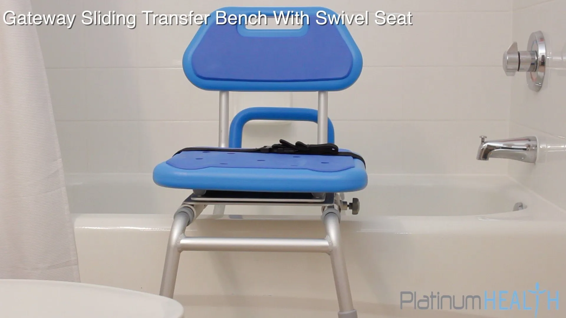 Gateway Premium Sliding Bath Transfer Bench with Swivel Seat PADDED