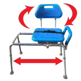 Gateway Premium Sliding Bath Transfer Bench with Swivel Seat PADDED