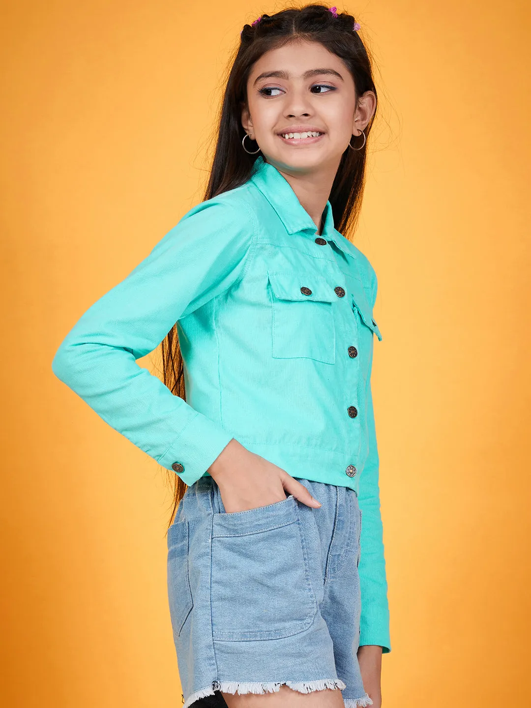 Girls Corduroy Tailored Jacket - Ps Peaches