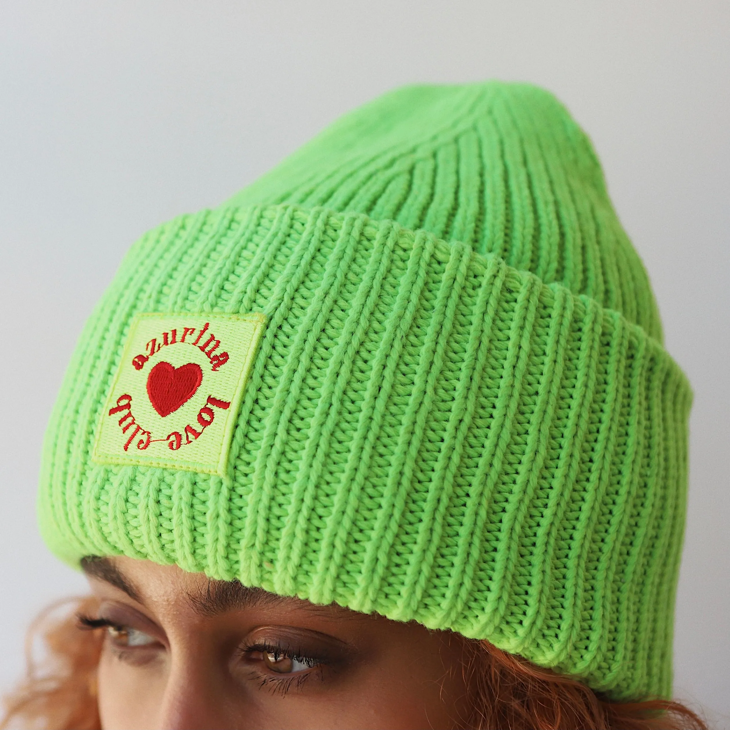 Green Ribbed Knit Beanie