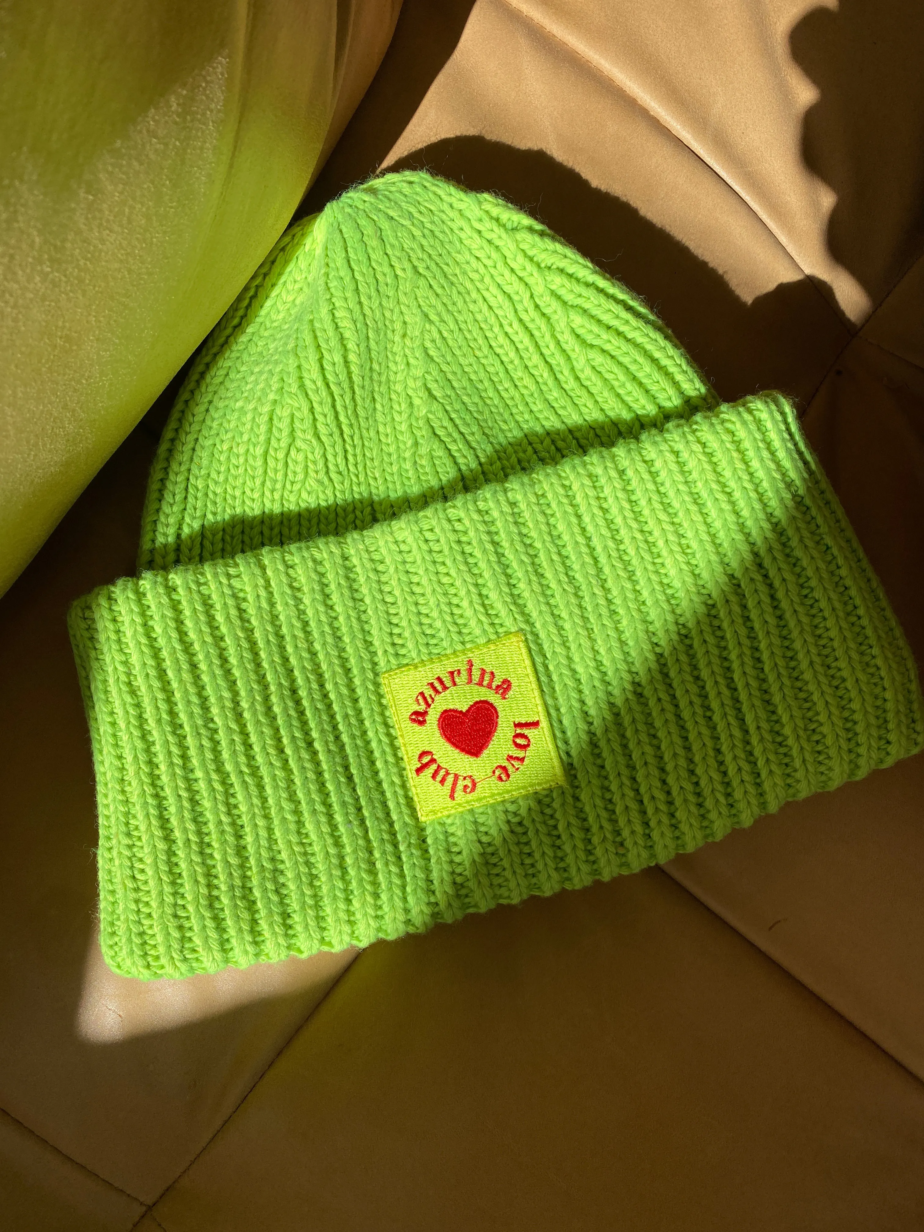 Green Ribbed Knit Beanie