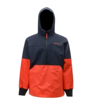 Grundens FishPicking Anorak 1/4 Zip Pullover - Navy/Orange