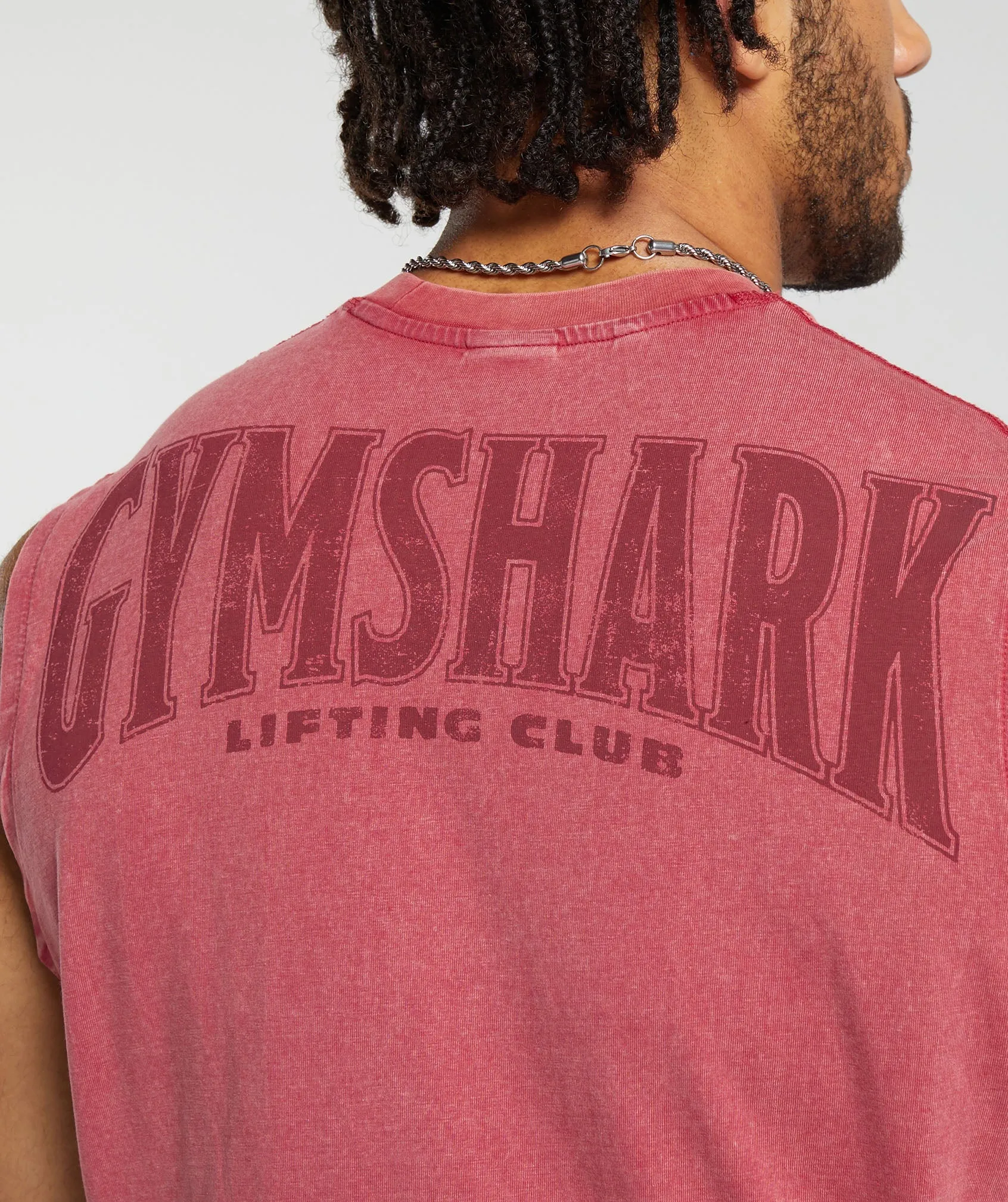 Gymshark Heritage Washed Cut Off Tank - Vintage Pink