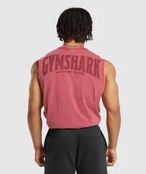 Gymshark Heritage Washed Cut Off Tank - Vintage Pink