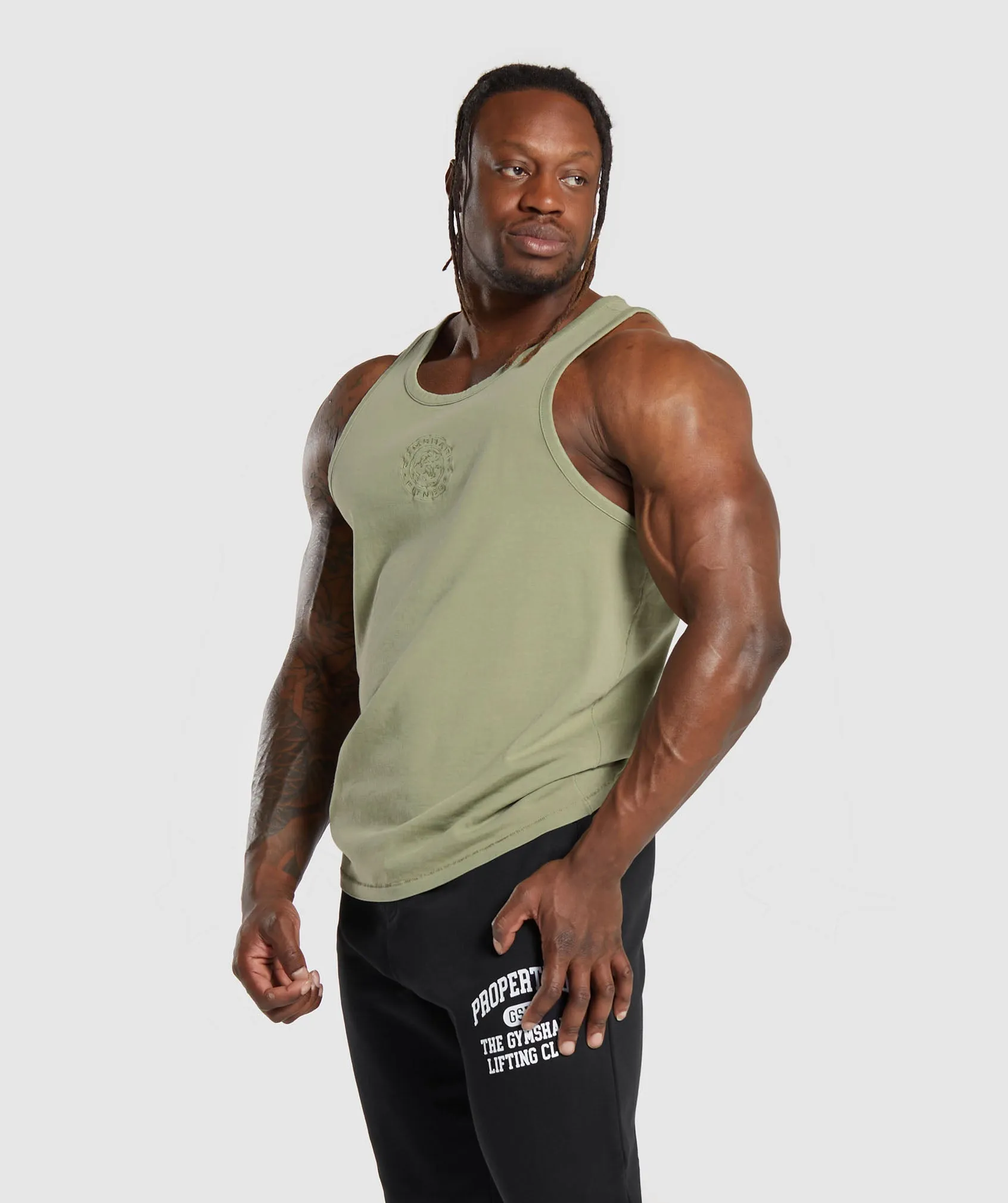 Gymshark Premium Legacy Tank - Natural Sage Green