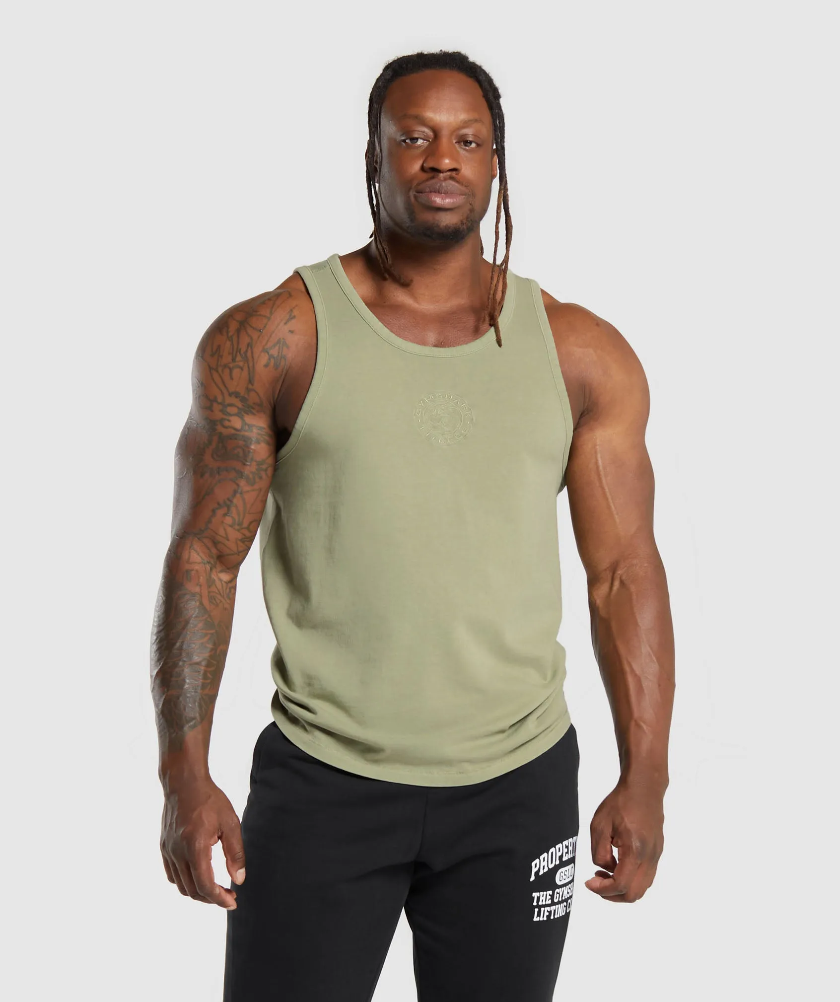 Gymshark Premium Legacy Tank - Natural Sage Green