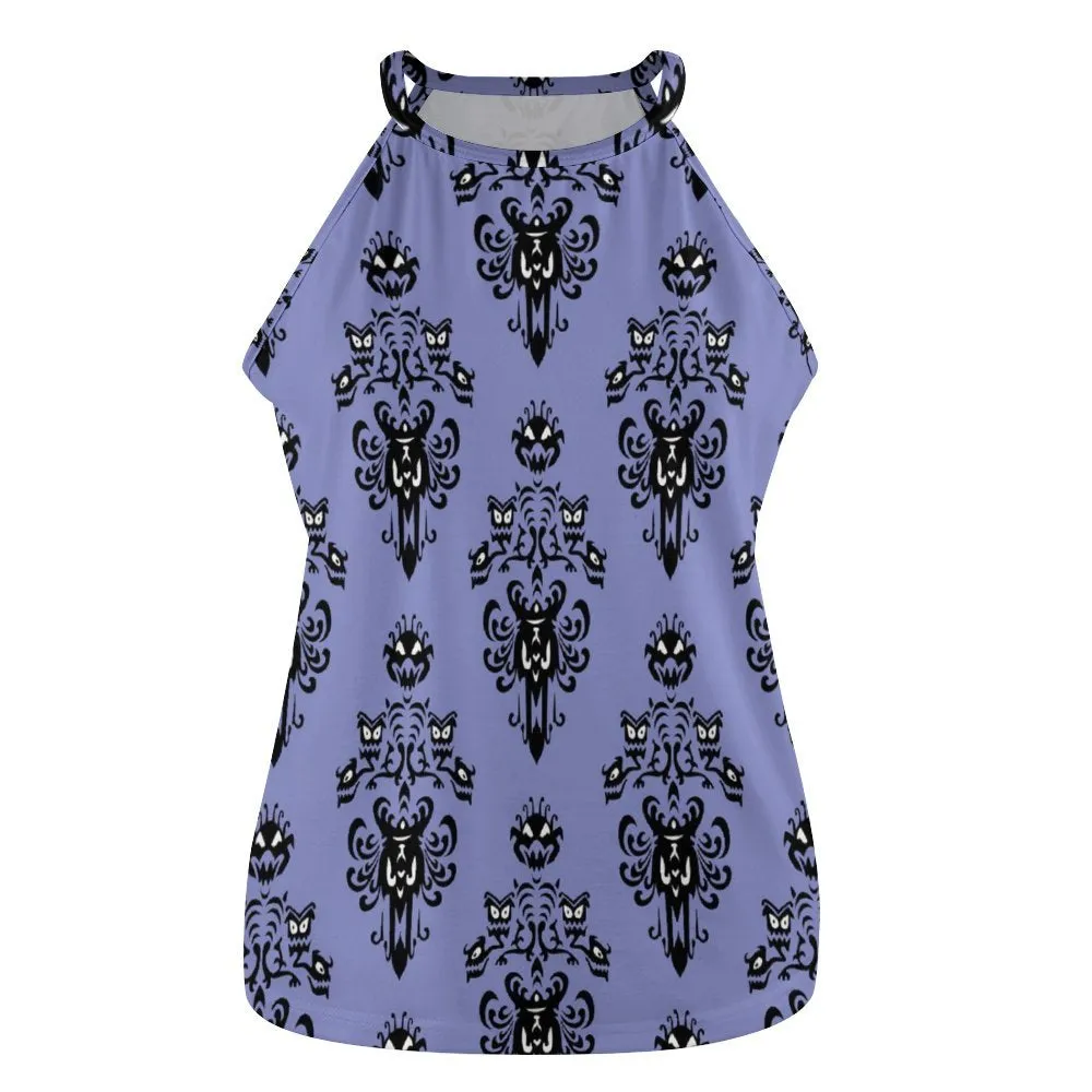 Haunted Mansion Wallpaper Women's Round-Neck Vest Tank Top