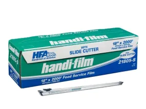 HFA Handi-Film 18" x 2000' Food Service Plastic Film Wrap w/Safety Slide Cutter