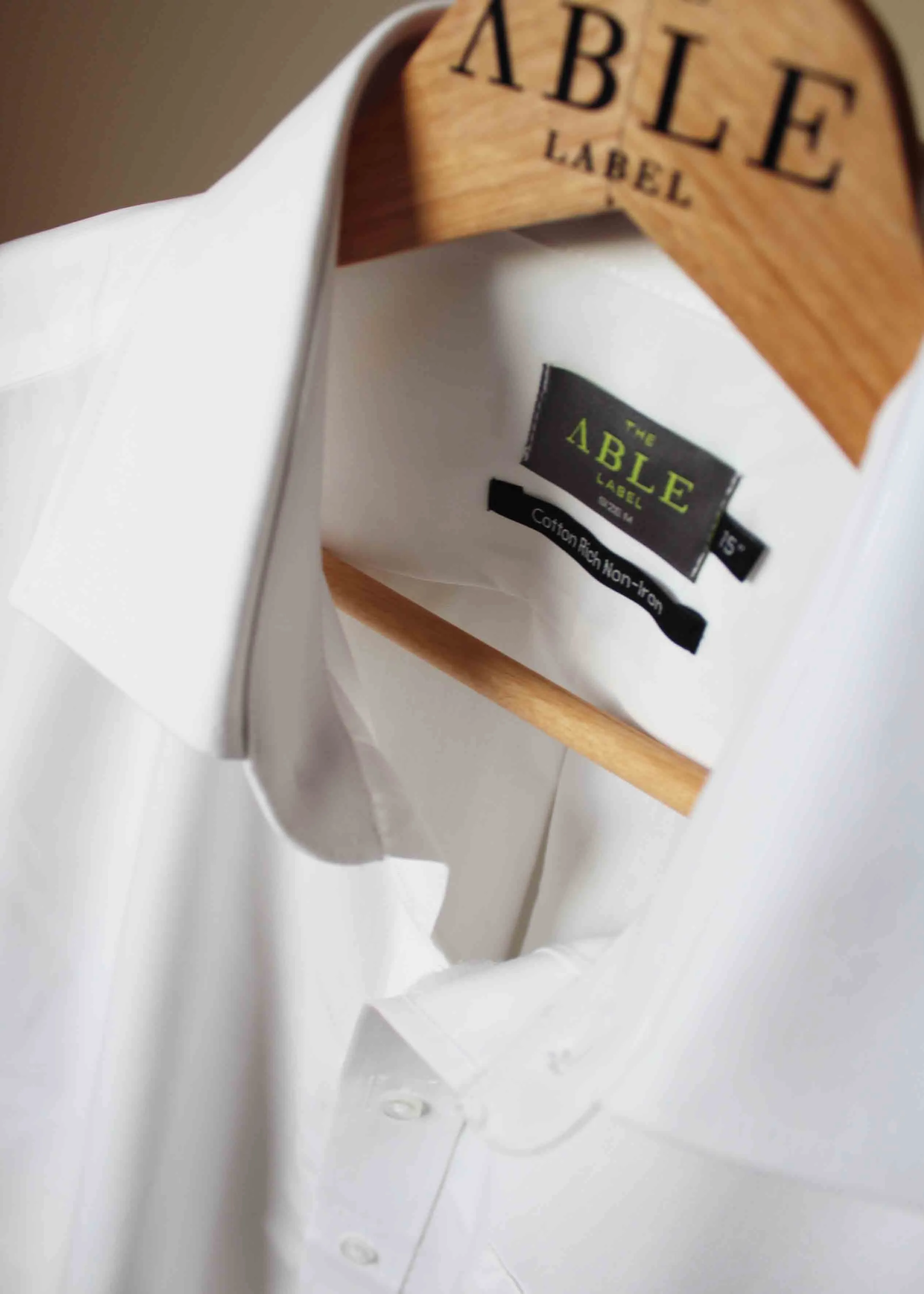 Hughey short sleeved easy care velcro shirt - white