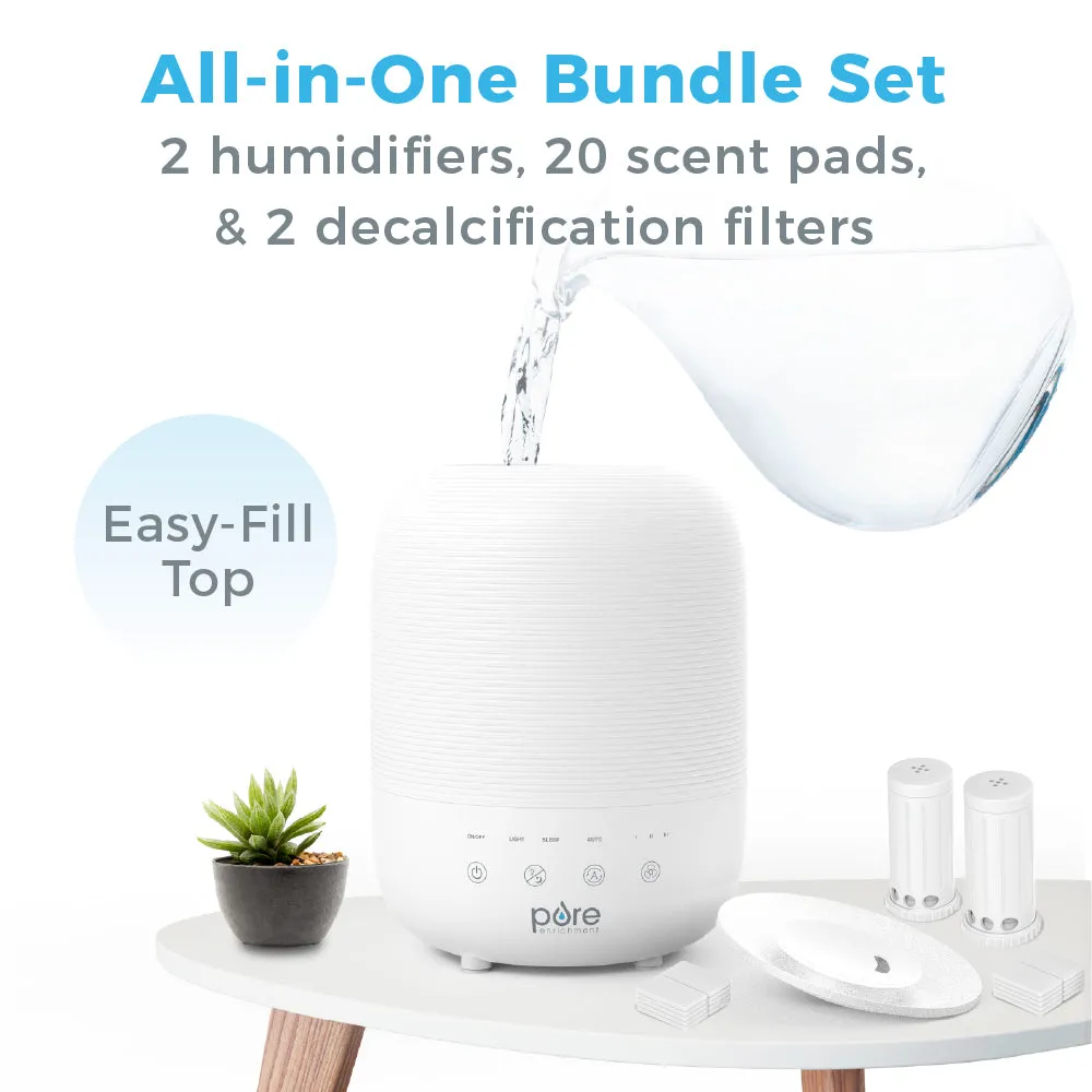 HUME™ Sense 2-Pack Bundle - 2 Humidifiers, 2 Filters, & 20 Scent Pads