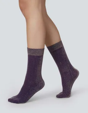 INES Shimmery Socks Plum