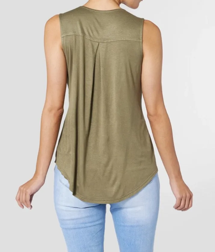 Isolde Pleat Back Tank Top- 5 Colors!