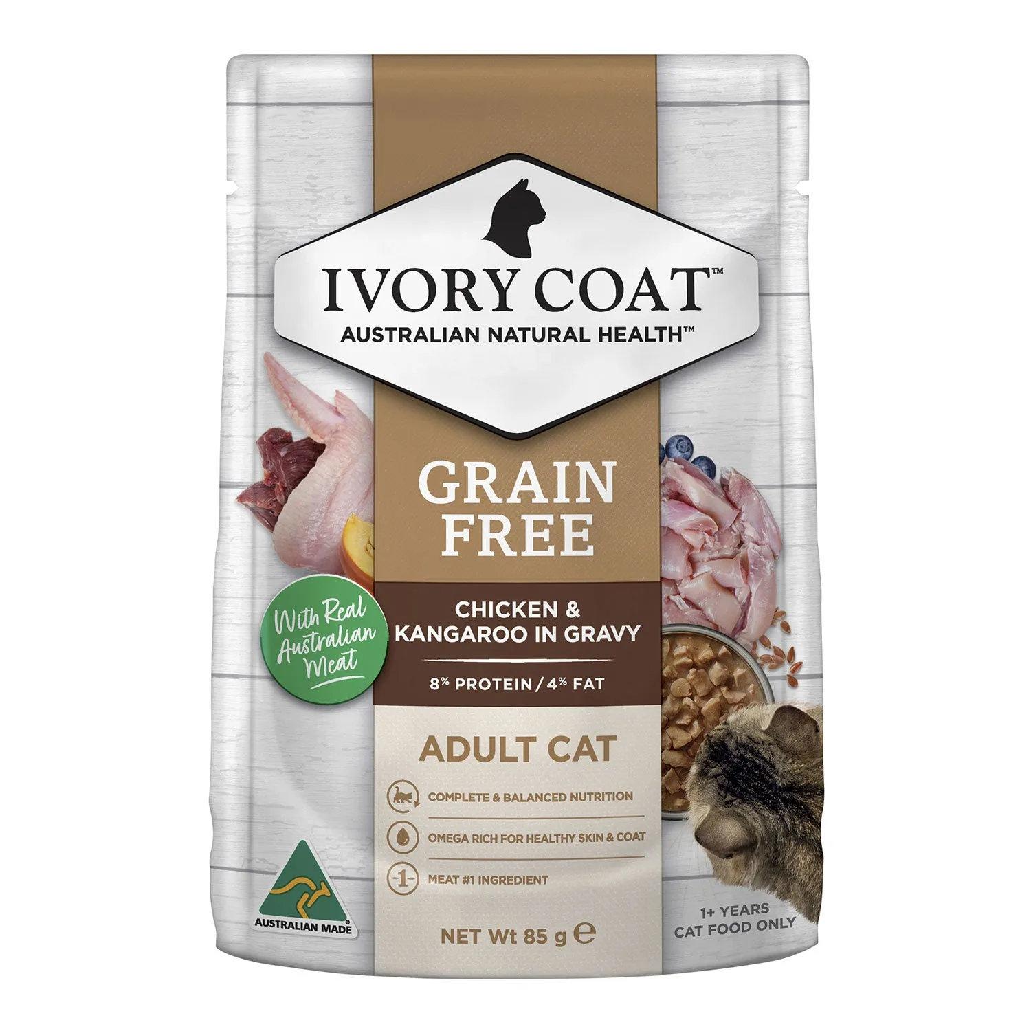 Ivory Coat Grain Free Chicken & Kangaroo in Gravy Adult Wet Cat Food