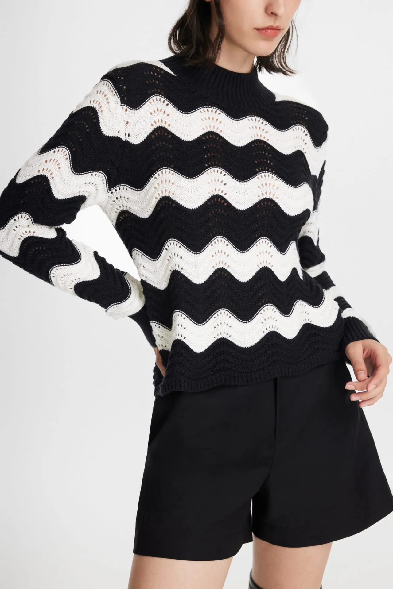 Jacquard Cotton Wool Pullover