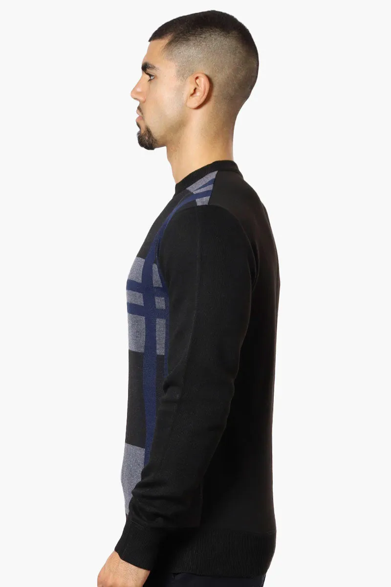 Jay Y. Ko Patterned Crewneck Pullover Sweater - Navy