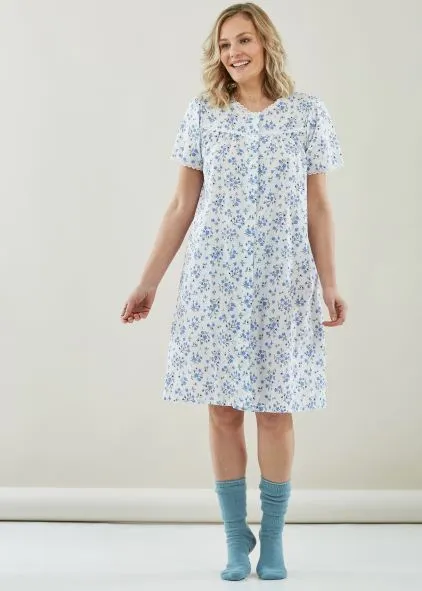 Jenny Short Sleeve Easy-Care Velcro Nightdress