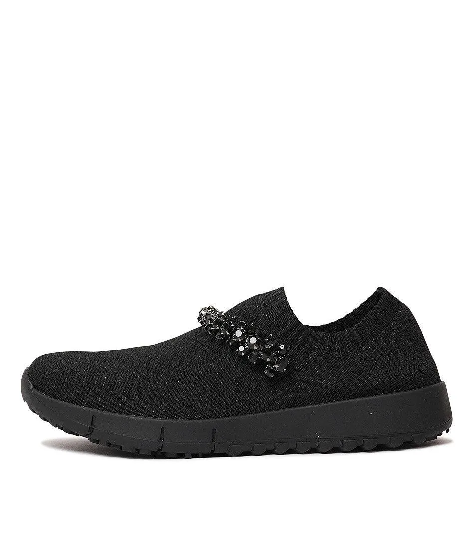 Jolo Black/Black Trim Fabric Sneakers