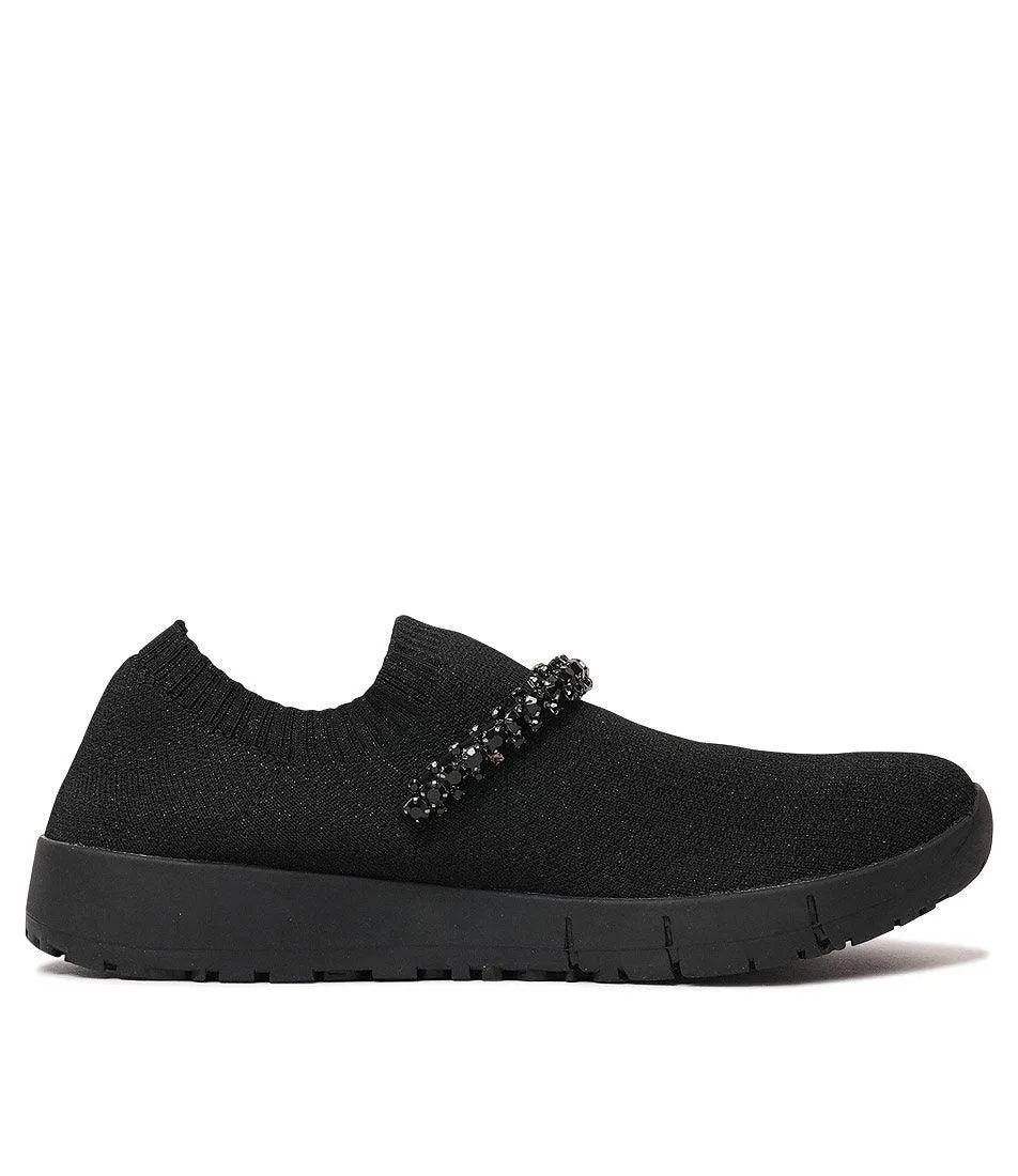 Jolo Black/Black Trim Fabric Sneakers