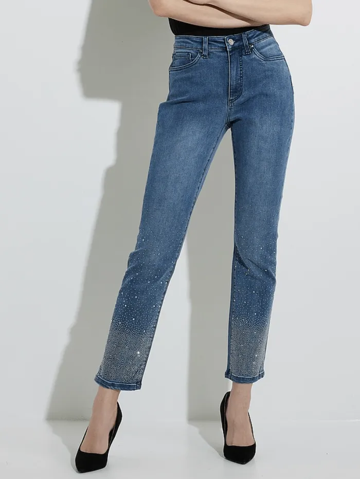 Joseph Ribkoff T Blue Glitter Detail Jeans 224952 3699