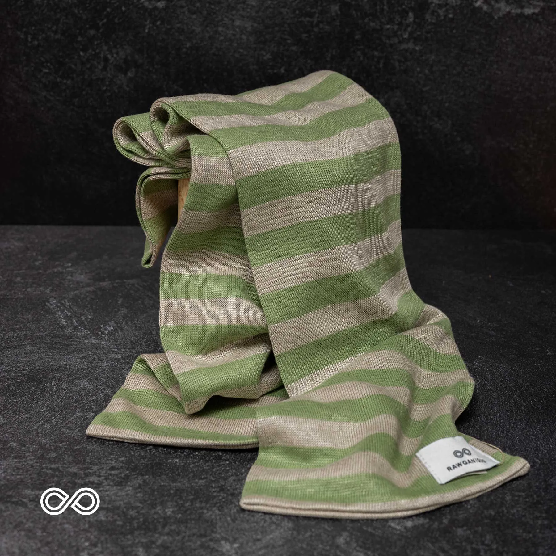 KENSINGTON Striped 100% Organic Hemp Knit Scarf