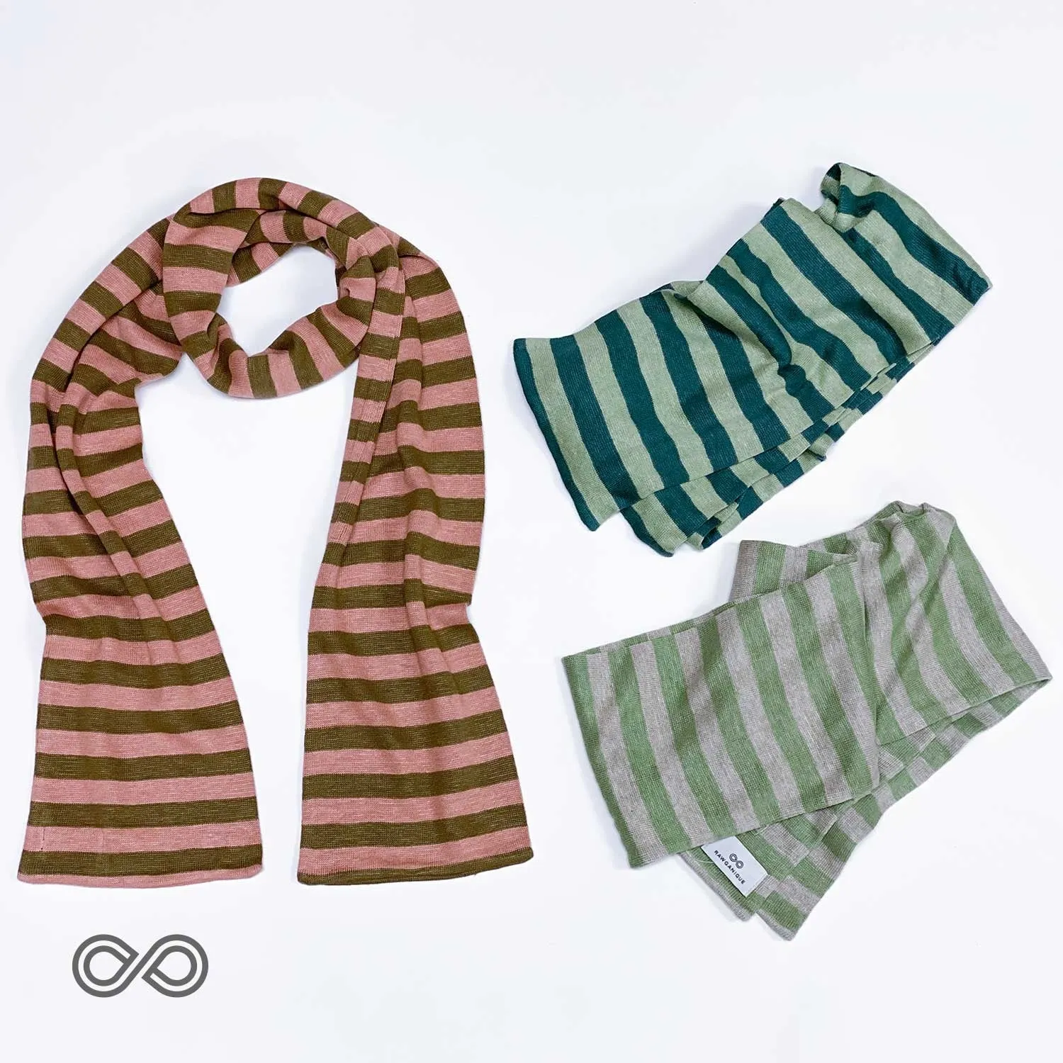 KENSINGTON Striped 100% Organic Hemp Knit Scarf