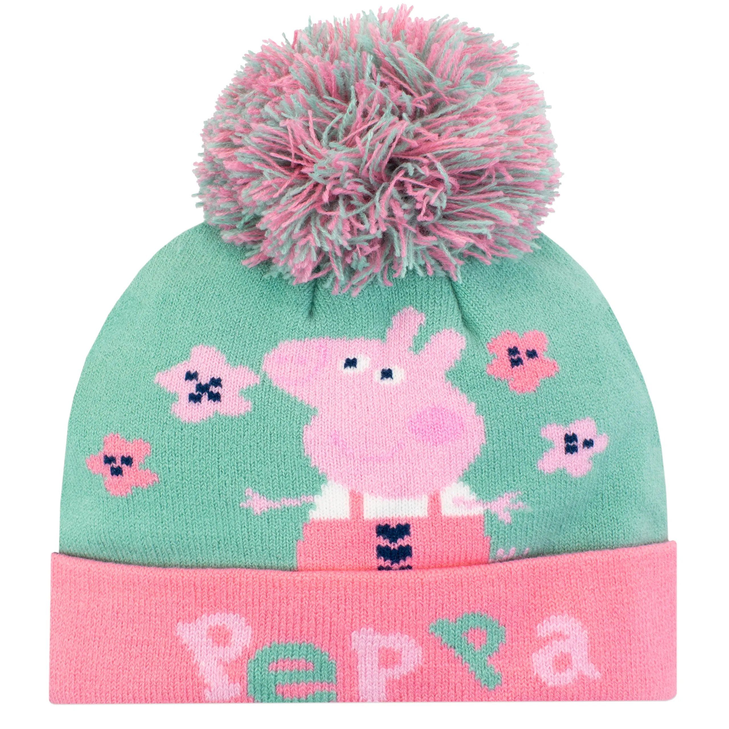 Kids Peppa Pig Winter Hat and Gloves Set