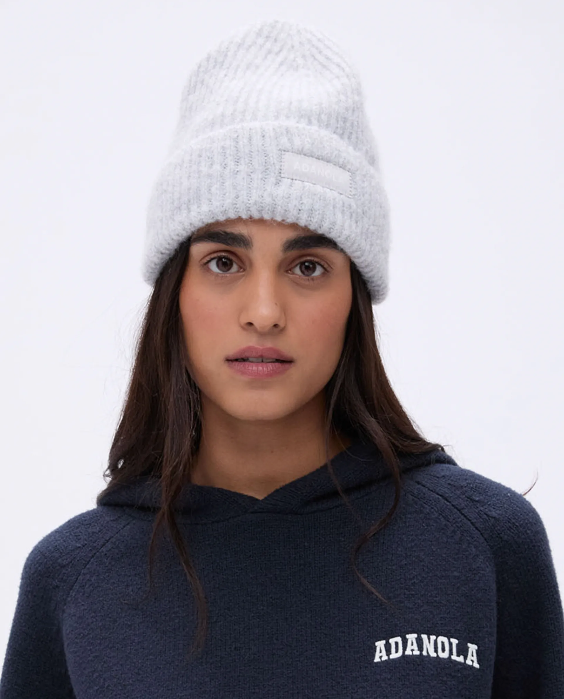 Knit Beanie - Light Grey Melange