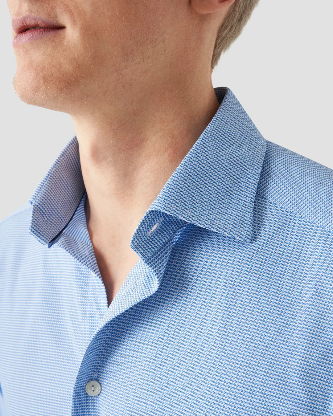 Light Blue Four-Way Stretch Slim Fit Shirt - ETON