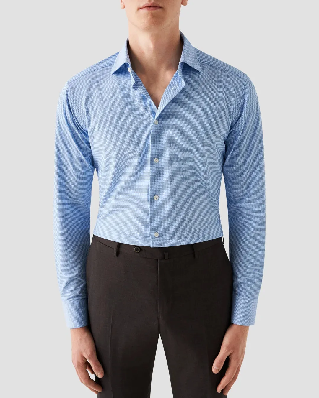 Light Blue Four-Way Stretch Slim Fit Shirt - ETON