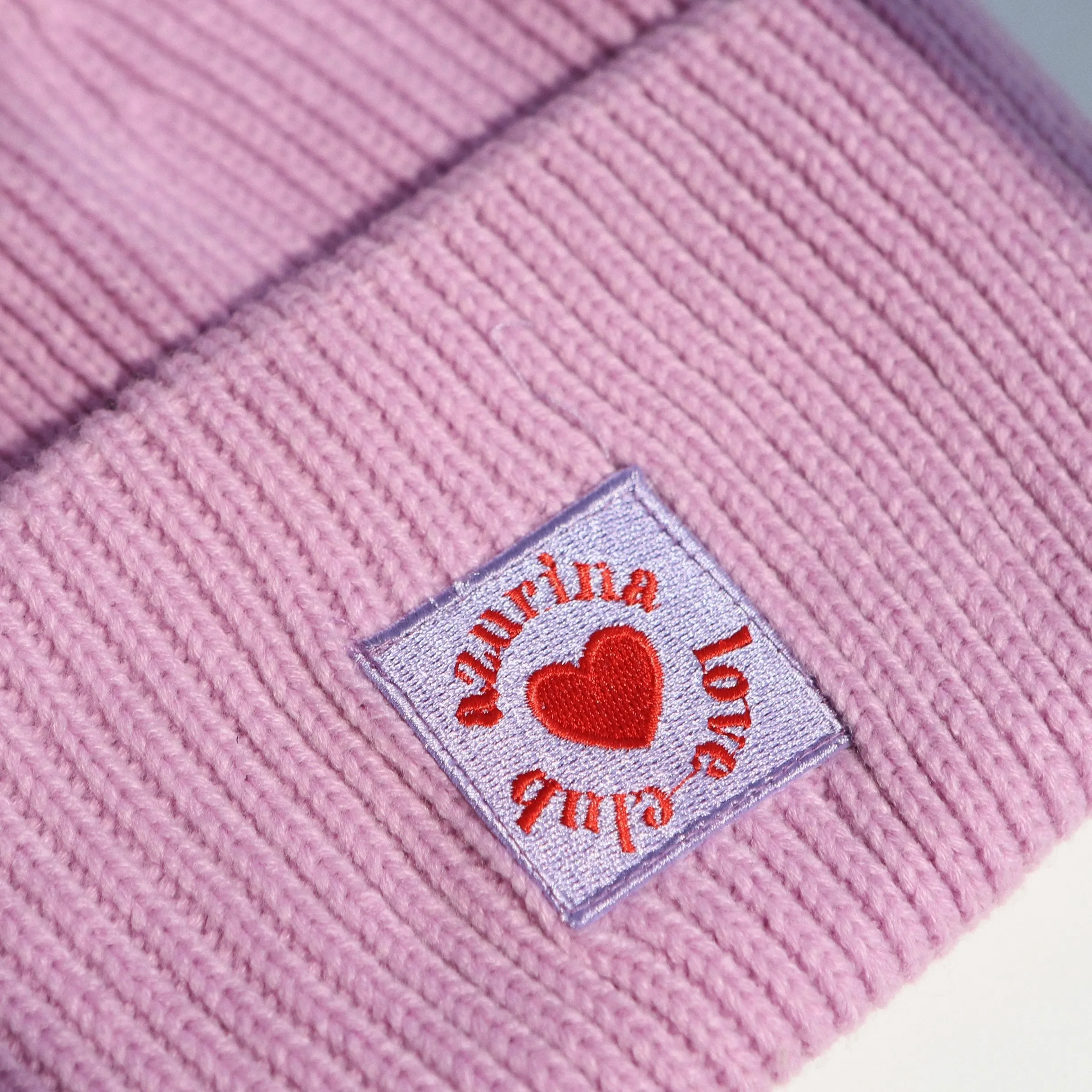 Lilac Ribbed Knit Beanie