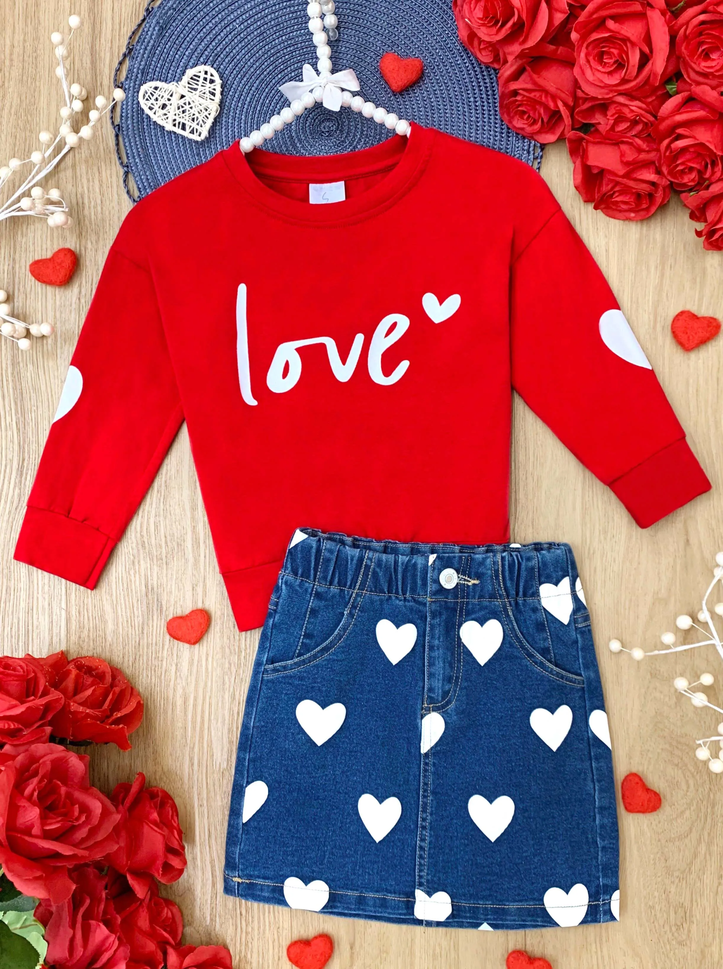 Little Love Denim Skirt Set