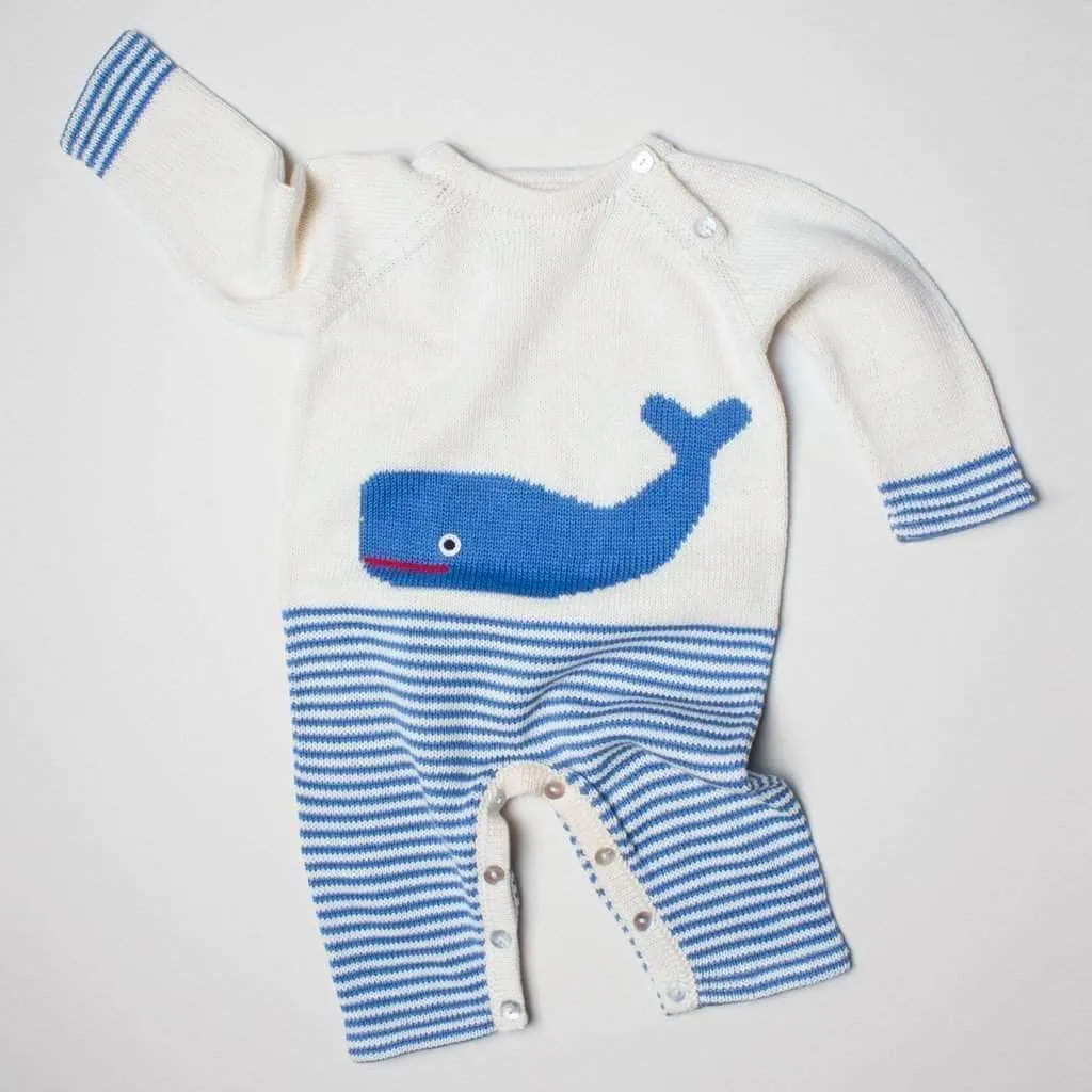 Luxury Baby Gift Set - Whale Organic Romper, Lovey, Hat & Toys