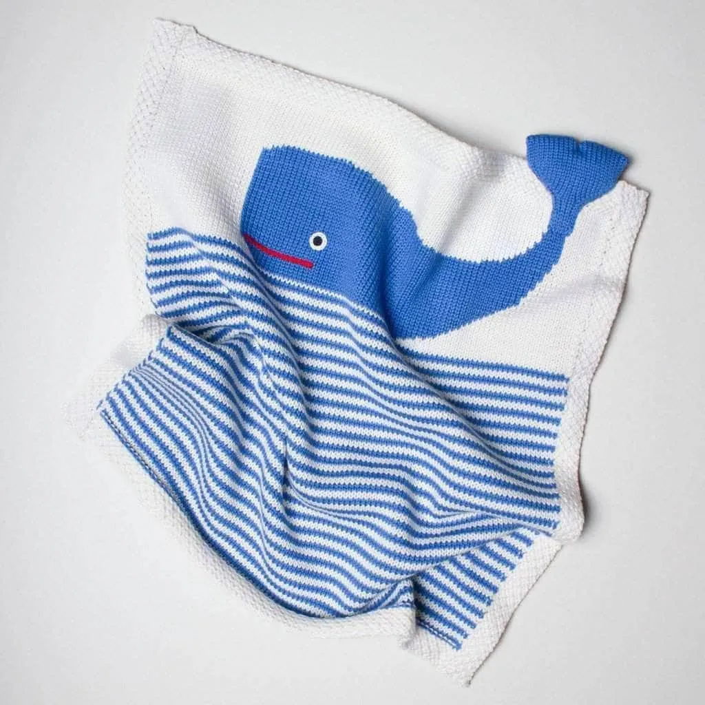 Luxury Baby Gift Set - Whale Organic Romper, Lovey, Hat & Toys