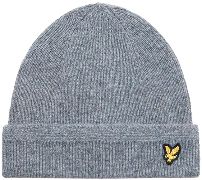 Lyle and Scott Accessories Racked Rib Beanie Mid Grey Marl