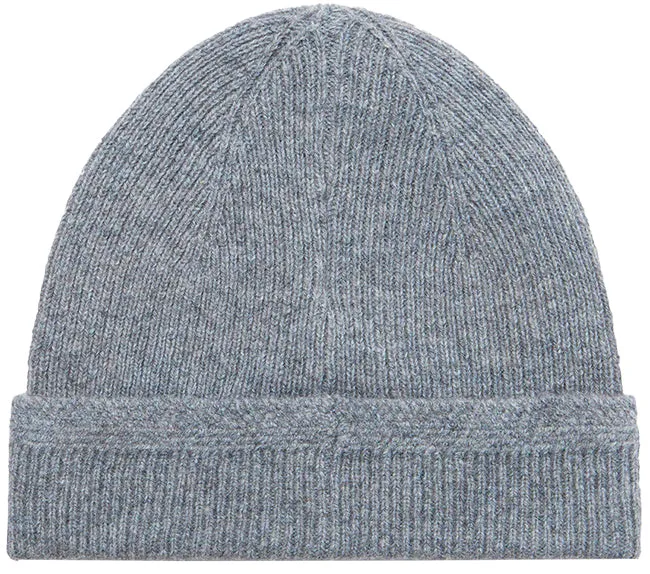 Lyle and Scott Accessories Racked Rib Beanie Mid Grey Marl