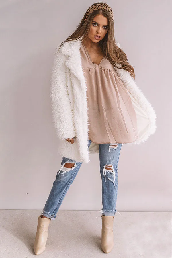 Manhattan Chic Teddy Coat in Ivory