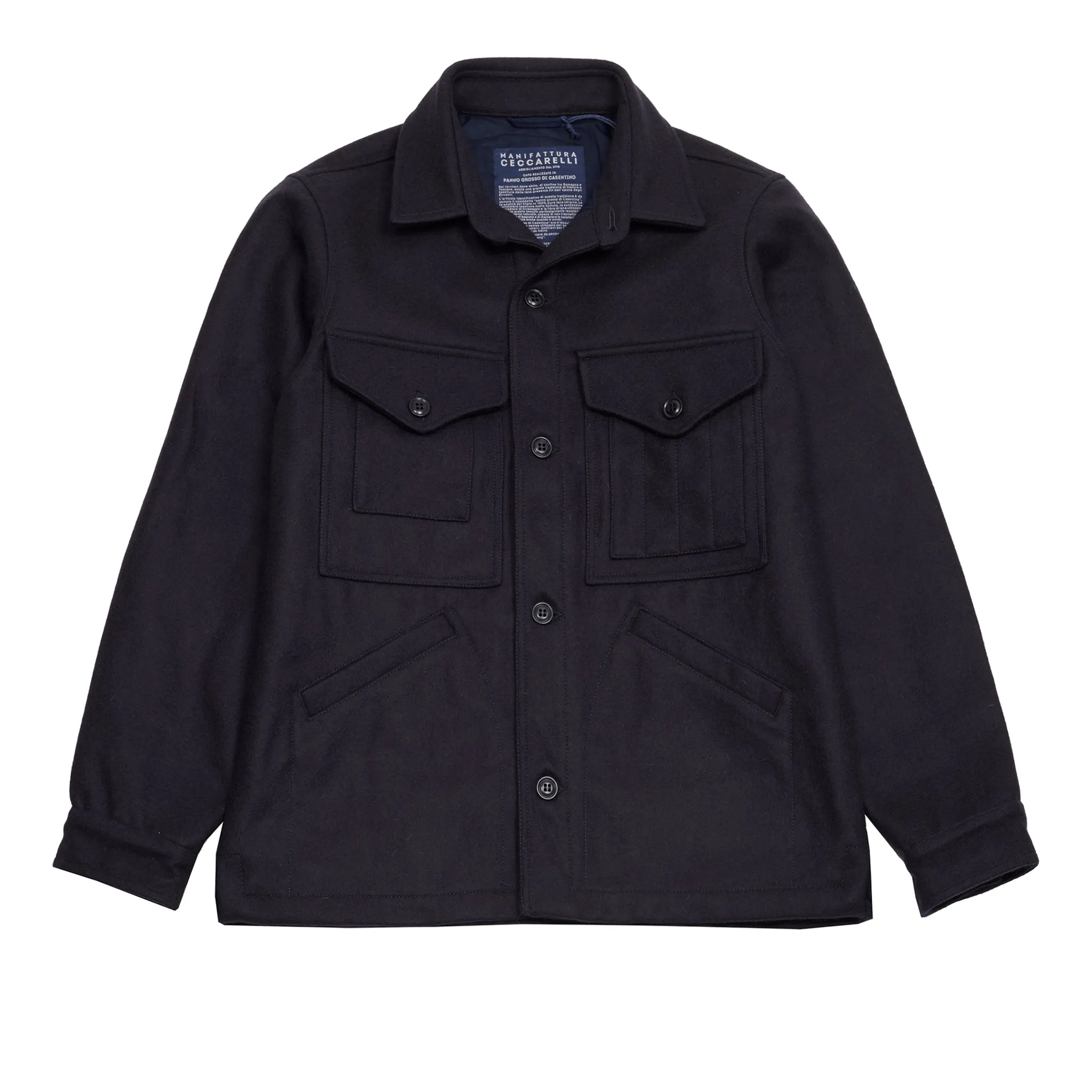 Manifattura Ceccarelli Casentino Wool Cruiser Jacket in Navy