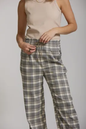 Maya Pant - Grey Plaid print