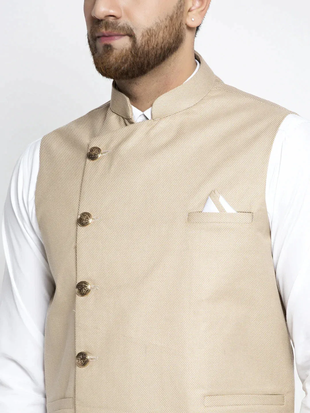 Men'S Beige Nehru Jacket