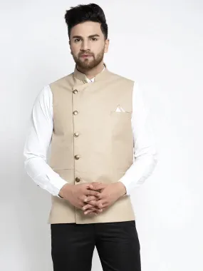 Men'S Beige Nehru Jacket