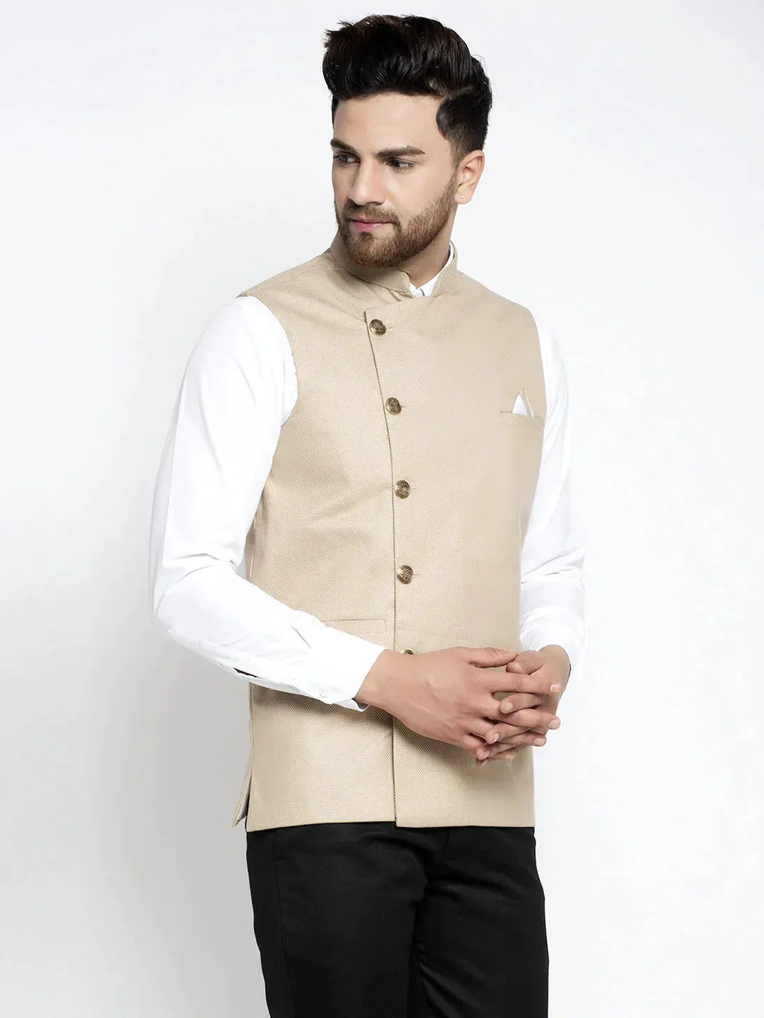 Men'S Beige Nehru Jacket