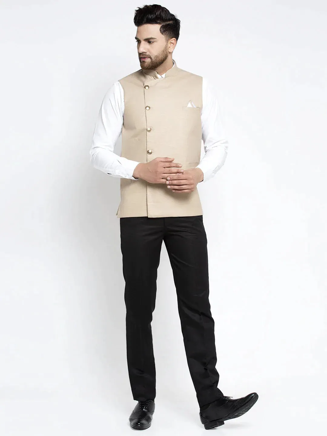 Men'S Beige Nehru Jacket