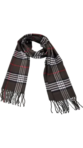 Men's Brown Fashion Design Plaid Scarf Wool Cashmere