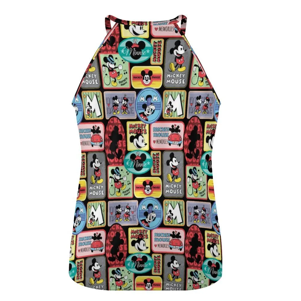 Mickey Stickers Women's Round-Neck Vest Tank Top